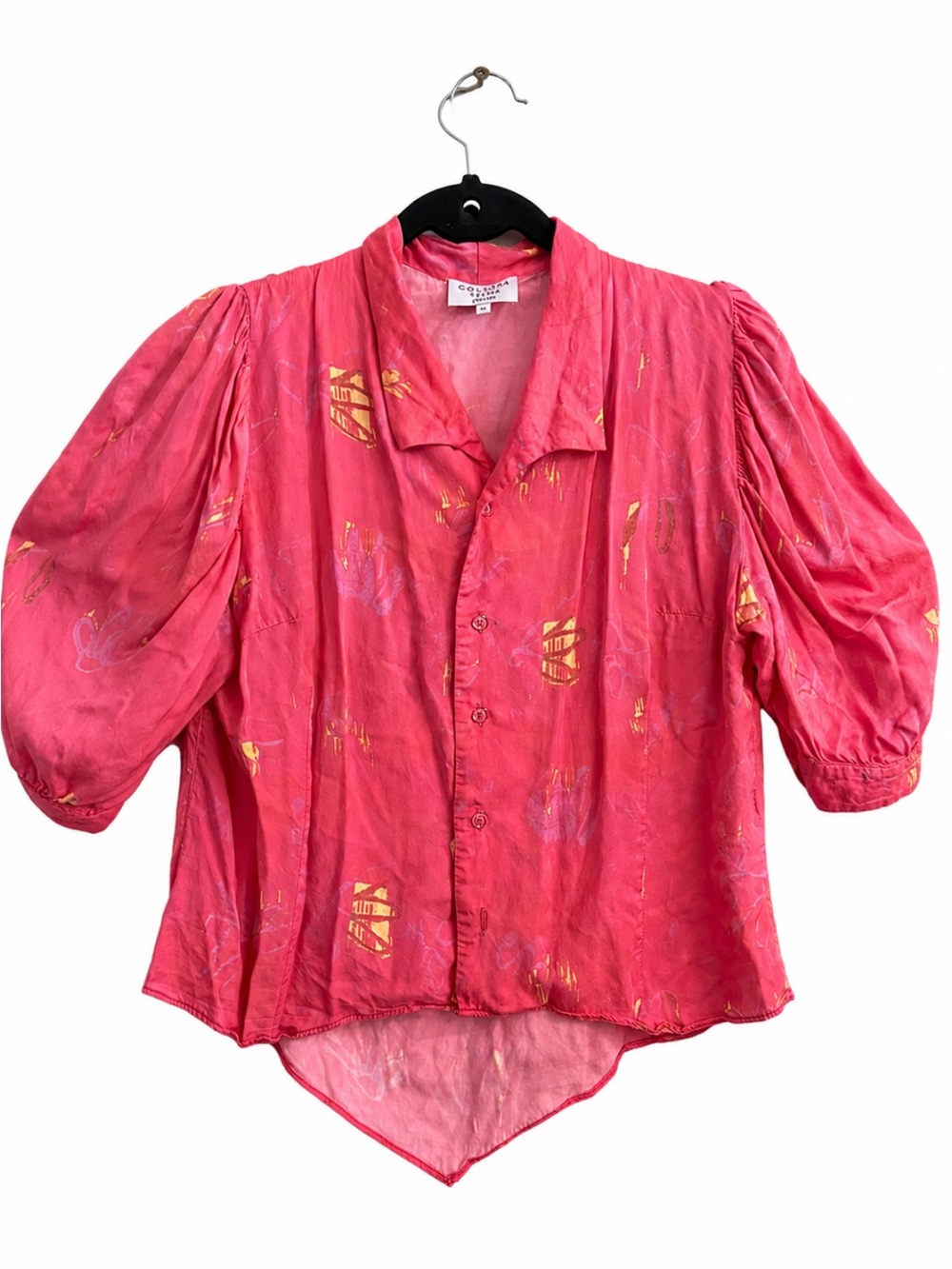 Vintage Collina Strada New York 100% Rose Silk Pink Blouse